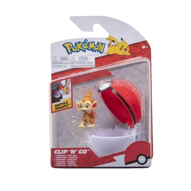 Pokemon Chimchar + Poke Ball Clip 'N' Go Figurine Set 3 Pokemon Chimchar + Poke Ball Clip 'N' Go Figurine Set