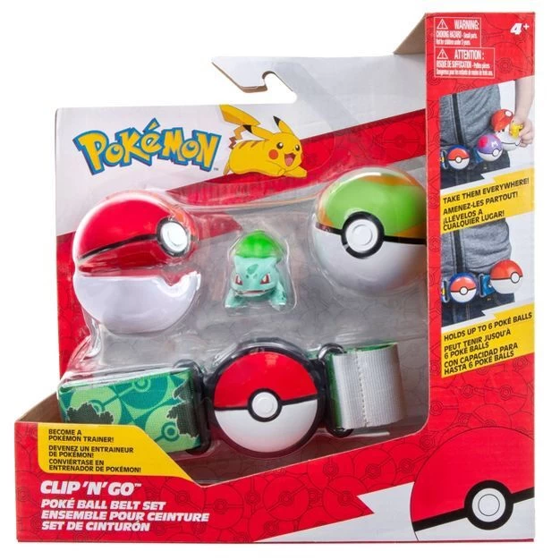Pokemon Bulbasaur Clip 'N' Go Poke Ball Belt Playset 3 Pokemon Bulbasaur Clip 'N' Go Poke Ball Belt Playset