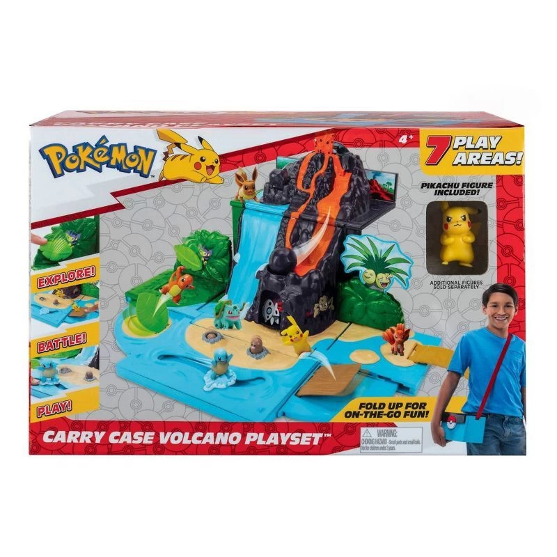 NINTENDO Pokemon Carry Case Volcano Playset 3 NINTENDO Pokemon Carry Case Volcano Playset