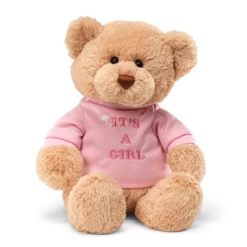 GUND Message Bear It's A Girl Plush Toy Pink 32cm