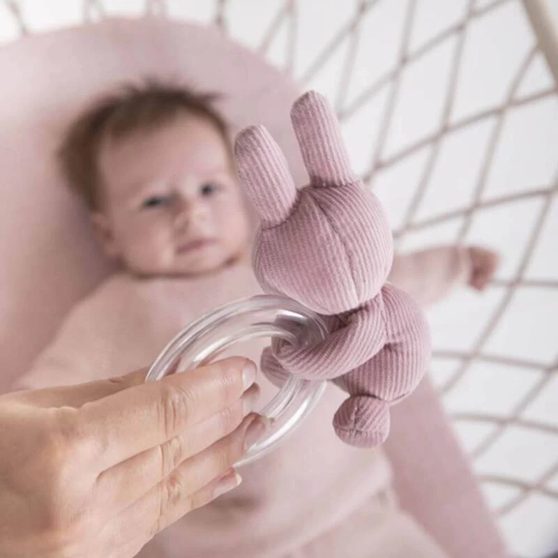 Miffy Ribbed Pink Ring Rattle 6 Miffy Ribbed Pink Ring Rattle - Image 4