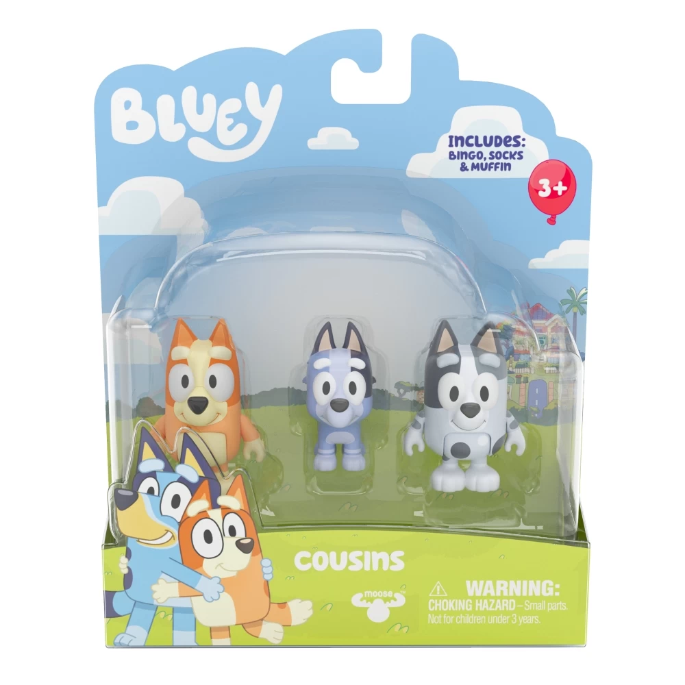 Bluey Cousins Bingo Muffin Socks Figurines 3 Pack 3 Bluey Cousins Bingo Muffin Socks Figurines 3 Pack