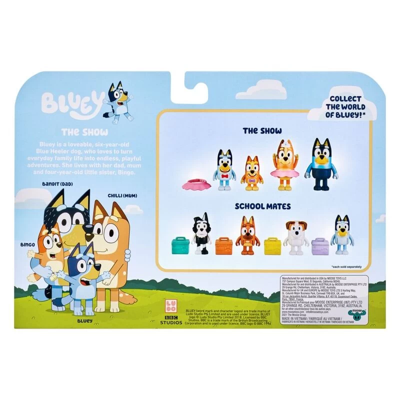 Bluey Showtime Family Mini Figurines 4 Pack 5 Bluey Showtime Family Mini Figurines 4 Pack - Image 3